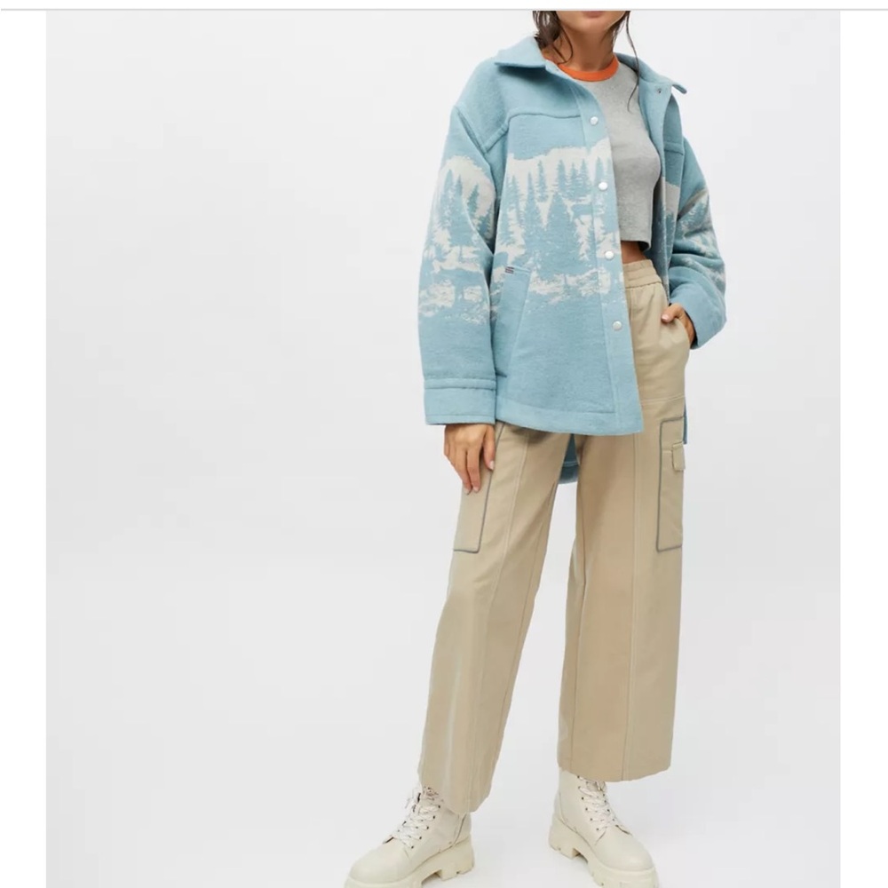 BDG Blue and White Tree Pattern Jacket